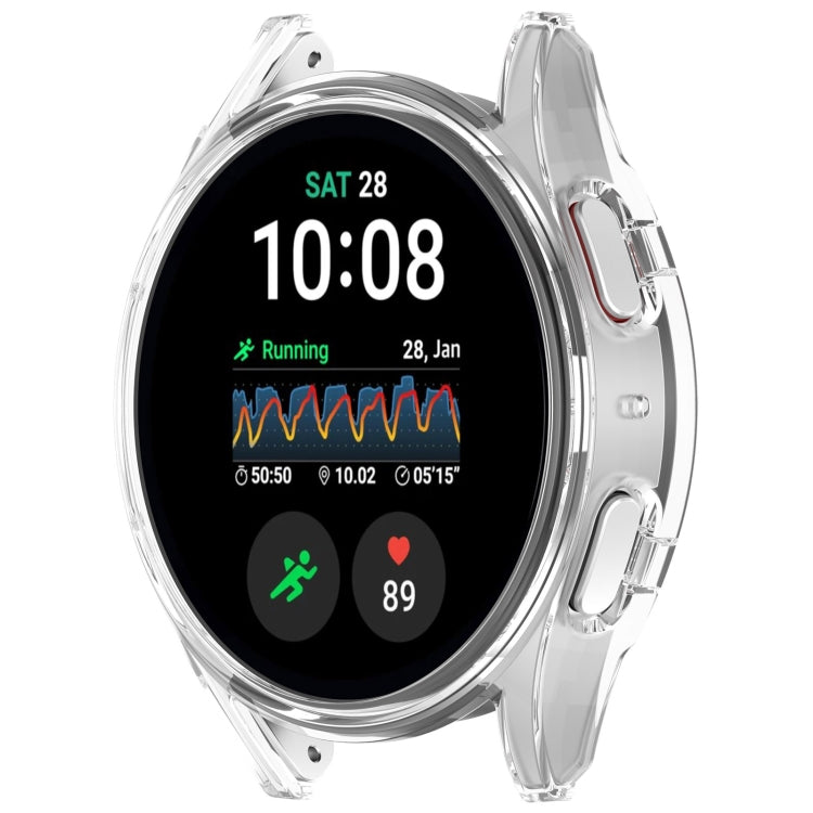 For Sansung Galaxy Watch 7 44mm Half Pack Hollow PC Watch Protective Case(Transparent White) - Watch Cases by PMC TechLife | Online Shopping South Africa | PMC TechLife | Buy Now Pay Later Mobicred