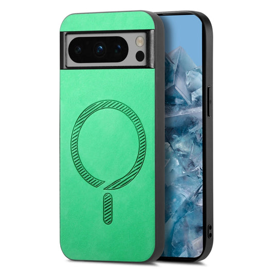 For Google Pixel 9 Pro XL Retro Magsafe Magnetic PU Back Cover Phone Case(Green) - Google Cases by PMC Jewellery | Online Shopping South Africa | PMC Jewellery | Buy Now Pay Later Mobicred