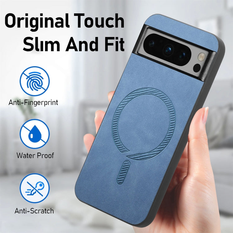 For Google Pixel 9 / 9 Pro Retro Magsafe Magnetic PU Back Cover Phone Case(Purple) - Google Cases by PMC TechLife | Online Shopping South Africa | PMC TechLife | Buy Now Pay Later Mobicred