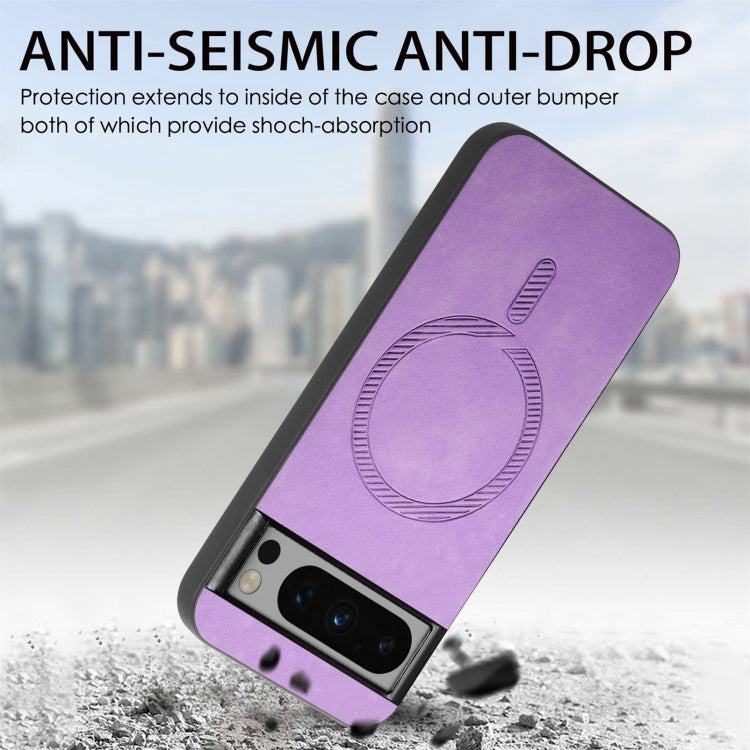 For Google Pixel 9 / 9 Pro Retro Magsafe Magnetic PU Back Cover Phone Case(Green) - Google Cases by PMC TechLife | Online Shopping South Africa | PMC TechLife | Buy Now Pay Later Mobicred