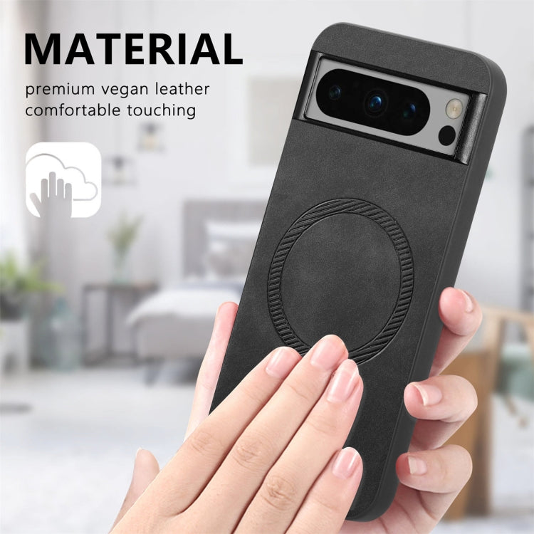 For Google Pixel 9 / 9 Pro Retro Magsafe Magnetic PU Back Cover Phone Case(Blue) - Google Cases by PMC TechLife | Online Shopping South Africa | PMC TechLife | Buy Now Pay Later Mobicred
