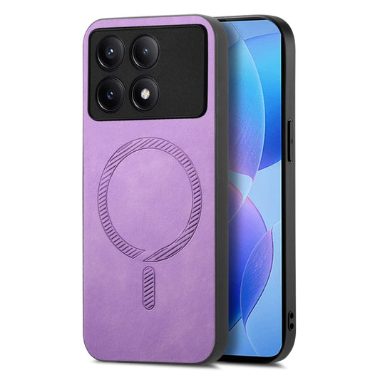 For Xiaomi Redmi K70 / K70 Pro 5G Solid Color Retro Magsafe PU Back Cover Phone Case(Purple) - K70 Pro Cases by PMC Jewellery | Online Shopping South Africa | PMC Jewellery | Buy Now Pay Later Mobicred