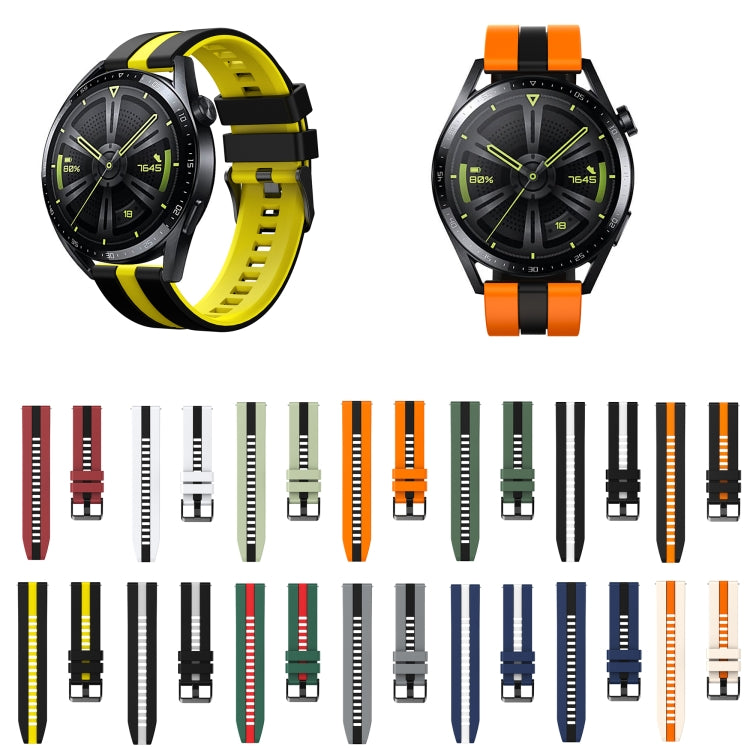 For Amazfit Active 20mm Two-Color Sports Silicone Watch Band(Black+Grey) - free shipping - PMC TechLife - Order now!
