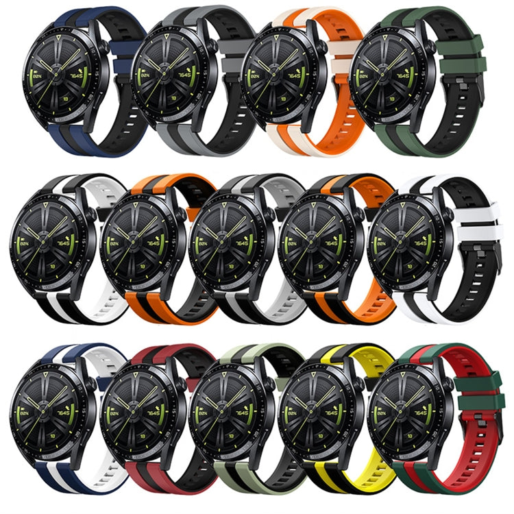 For Amazfit Active 20mm Two-Color Sports Silicone Watch Band(Black+Grey) - free shipping - PMC TechLife - Order now!