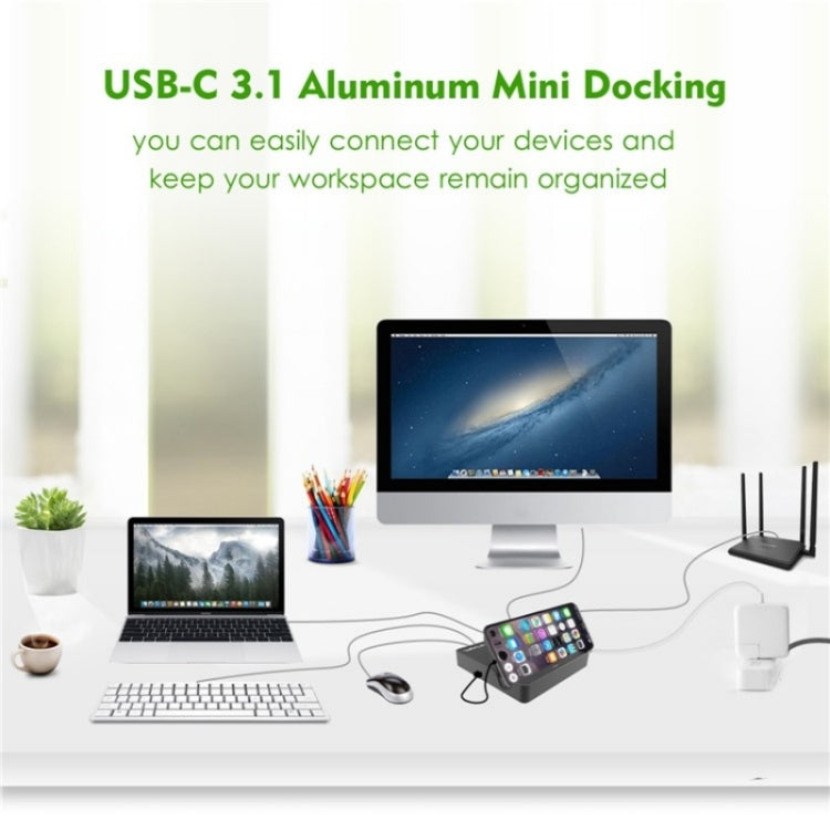 WAVLINK UHP3D01G Gigabit Ethernet USB 3.0 Multi-Function HUB 4K HD Docking Station(US Plug) - free shipping - PMC Jewellery - Order now!