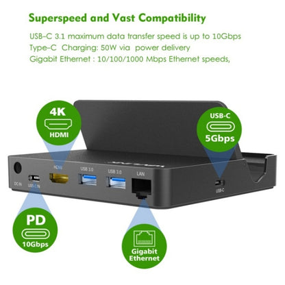 WAVLINK UHP3D01G Gigabit Ethernet USB 3.0 Multi-Function HUB 4K HD Docking Station(AU Plug) - USB 3.0 HUB by WAVLINK | Online Shopping South Africa | PMC Jewellery | Buy Now Pay Later Mobicred