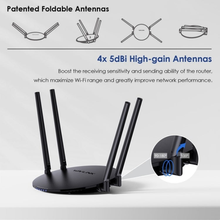 WAVLINK WN530G3 4x 5dBi Foldable Antenna AC1200 Dual Band Wireless Repeater Router, Plug:UK Plug - free shipping - PMC Jewellery - Order now!