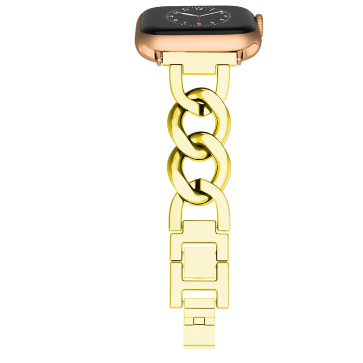 For Apple Watch SE 2023 44mm Quick-Release Metal Chain Watch Band(Gold) - free shipping - PMC TechLife - Order now!