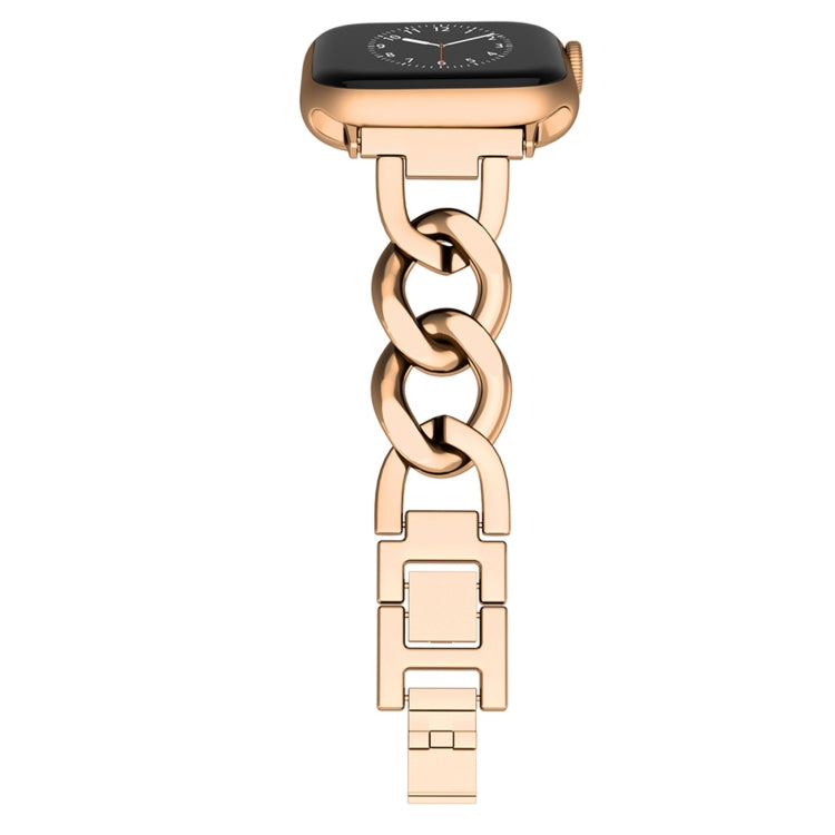 For Apple Watch Series 7 45mm Quick-Release Metal Chain Watch Band(Rose Gold) - free shipping - PMC TechLife - Order now!