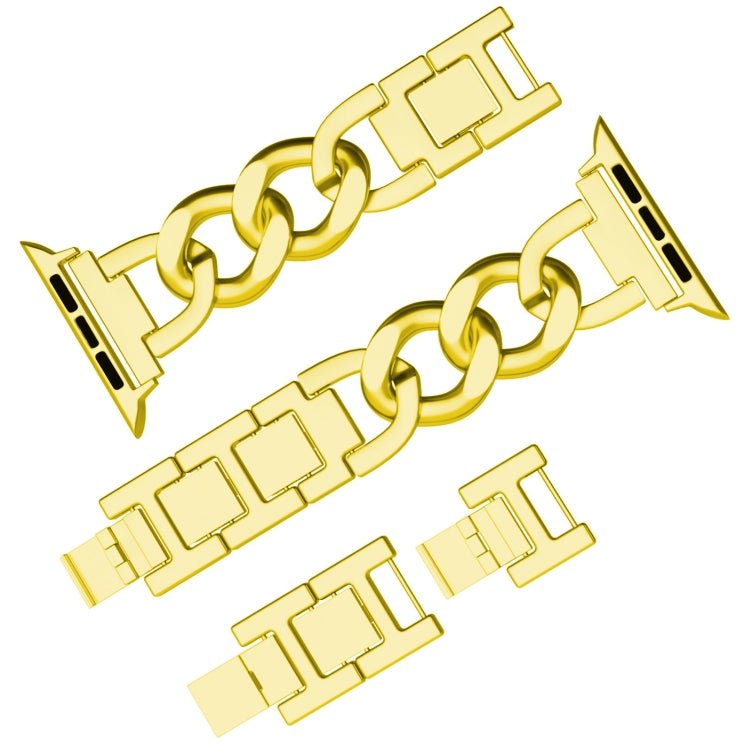 For Apple Watch Series 7 41mm Quick-Release Metal Chain Watch Band(Gold) - free shipping - PMC TechLife - Order now!