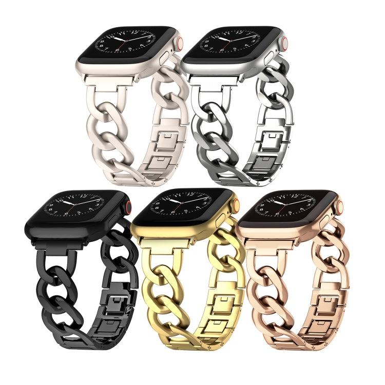 For Apple Watch SE 2022 44mm Quick-Release Metal Chain Watch Band(Gold) - free shipping - PMC TechLife - Order now!