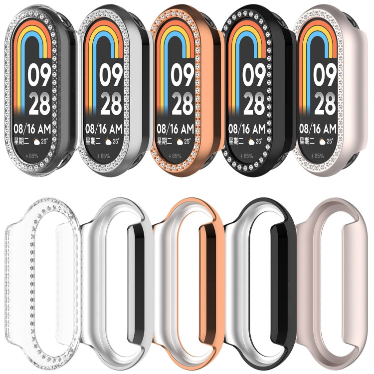 For Xiaomi Smart Band 9 NFC Diamond Half Coverage Hollow PC Watch Protective Case(Starlight) - Watch Cases by PMC TechLife | Online Shopping South Africa | PMC TechLife | Buy Now Pay Later Mobicred