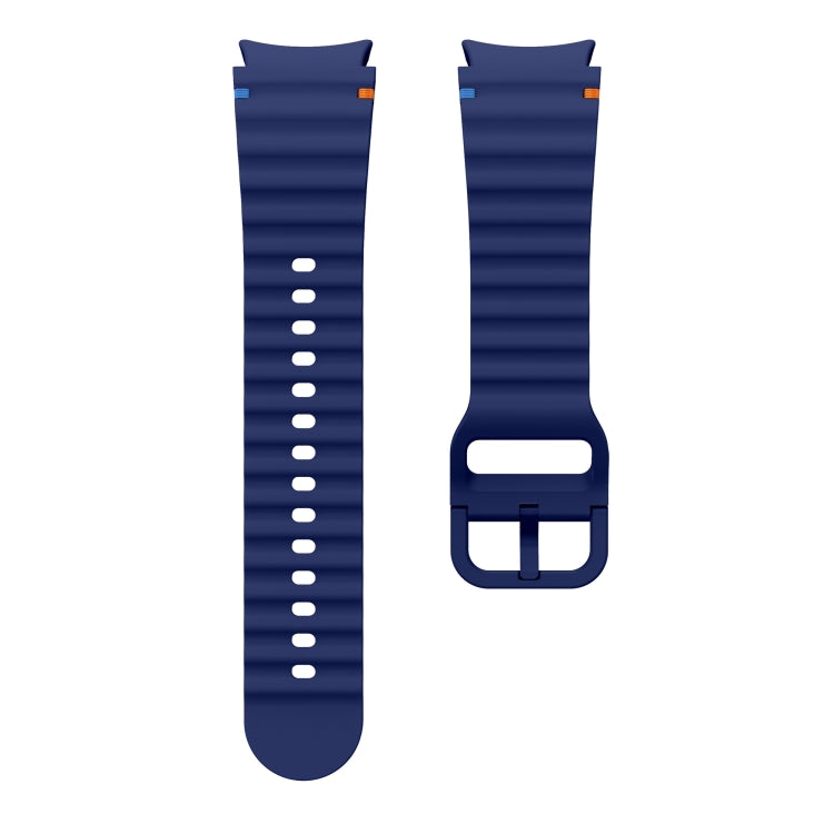 For Samsung Galaxy Watch 7 40 / 44mm Wave Pattern Stitched Silicone Watch Band(Dark Blue) - free shipping - PMC TechLife - Order now!