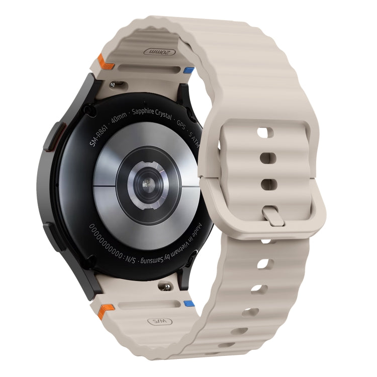 For Samsung Galaxy Watch 5 40 / 44mm Wave Pattern Stitched Silicone Watch Band(Starlight) - free shipping - PMC TechLife - Order now!