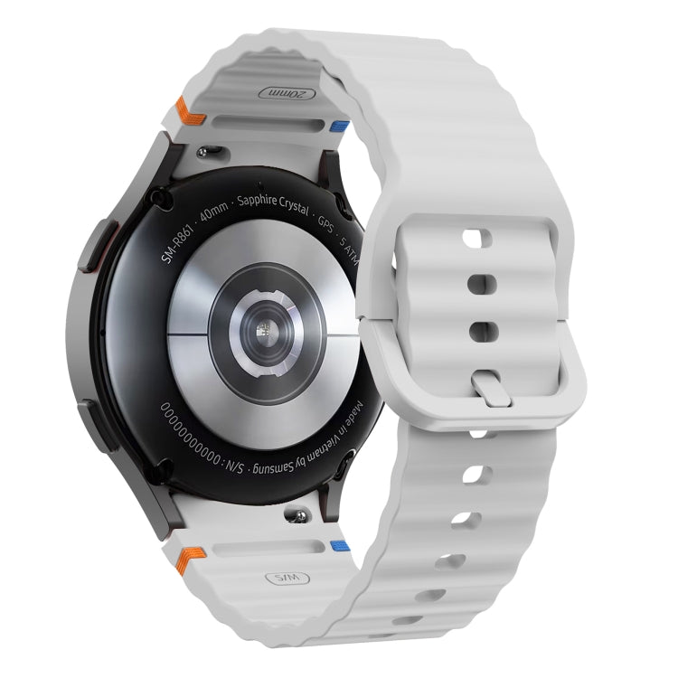 For Samsung Galaxy Watch 5 Pro Wave Pattern Stitched Silicone Watch Band(Light Gray) - free shipping - PMC TechLife - Order now!