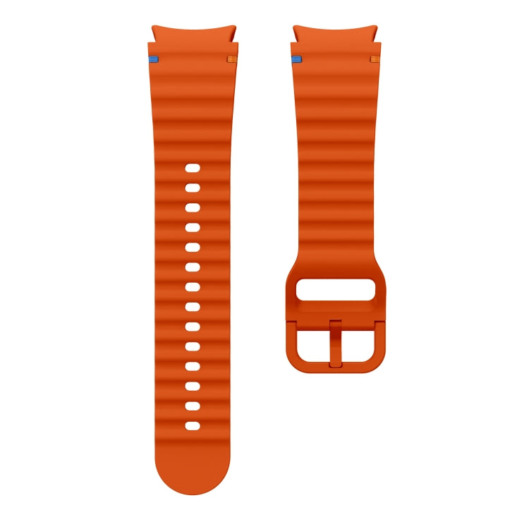 For Samsung Galaxy Watch 4 40 / 44mm Wave Pattern Stitched Silicone Watch Band(Orange) - free shipping - PMC TechLife - Order now!