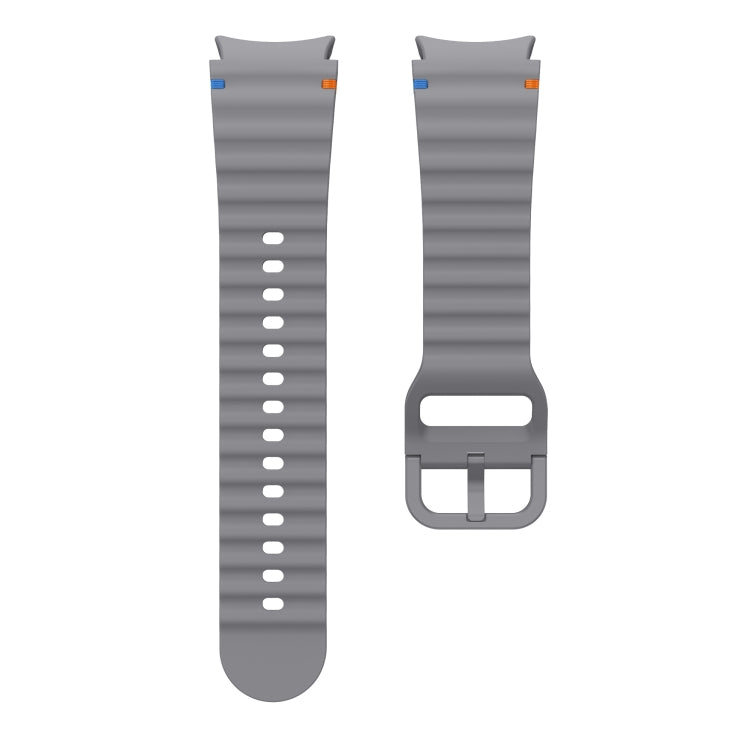 For Samsung Galaxy Watch 4 Classic 42 / 46mm Wave Pattern Stitched Silicone Watch Band(Dark Gray) - free shipping - PMC TechLife - Order now!