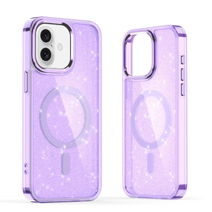 For iPhone 16 Plus Glitter MagSafe Shockproof Phone Case(Purple) - iPhone 16 Plus Cases by PMC Jewellery | Online Shopping South Africa | PMC Jewellery | Buy Now Pay Later Mobicred