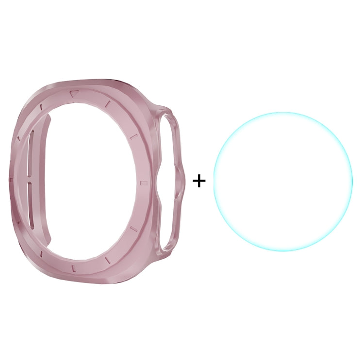 For Samsung Galaxy Watch Ultra 47mm ENKAY Hat-Prince Electroplated Hard PC Case + 0.2mm 9H Glass Screen Protector(Pink) - Watch Cases by ENKAY | Online Shopping South Africa | PMC Jewellery | Buy Now Pay Later Mobicred