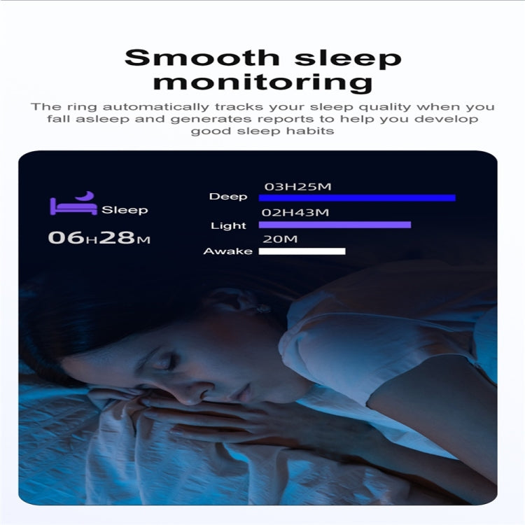 R03 SIZE 7 Smart Ring, Support Heart Rate / Blood Oxygen / Sleep / Multiple Sports Modes(Black) - Smart Rings / Smart Telephones by PMC TechLife | Online Shopping South Africa | PMC TechLife | Buy Now Pay Later Mobicred