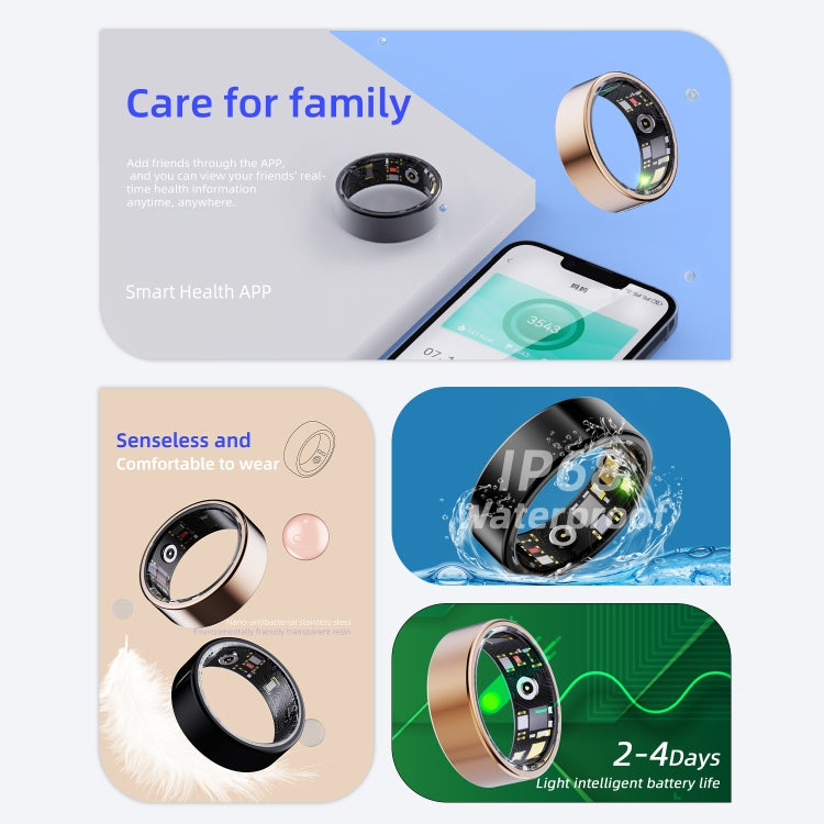 R11M SIZE 13 Smart Ring, Support Heart Rate / Blood Oxygen / Sleep / Multiple Sports Modes(Black) - Smart Rings / Smart Telephones by PMC TechLife | Online Shopping South Africa | PMC TechLife | Buy Now Pay Later Mobicred
