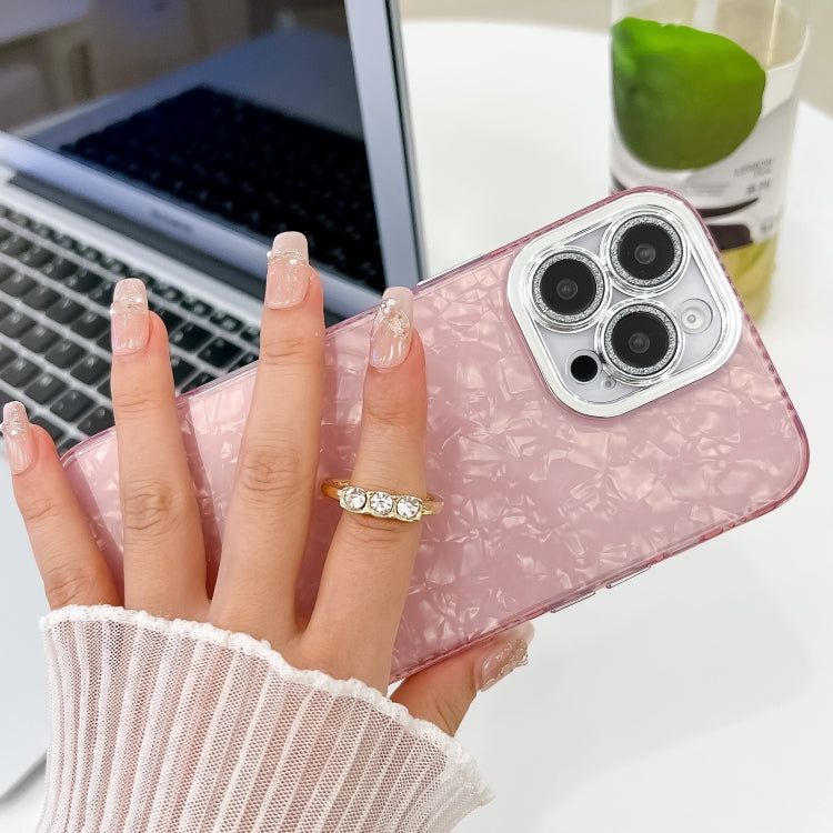 For iPhone 16 Pro Max Plating Glitter Texture Ring Holder TPU Phone Case with Lens Film(White Water Ripples) - iPhone 16 Pro Max Cases by PMC Jewellery | Online Shopping South Africa | PMC Jewellery | Buy Now Pay Later Mobicred