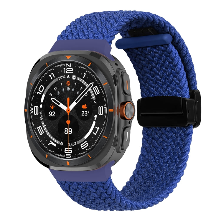 For Samsung Galaxy Watch Ultra 47mm Fold Magnetic Buckle Braided Watch Band(Blue) - Watch Bands by PMC Jewellery | Online Shopping South Africa | PMC Jewellery | Buy Now Pay Later Mobicred