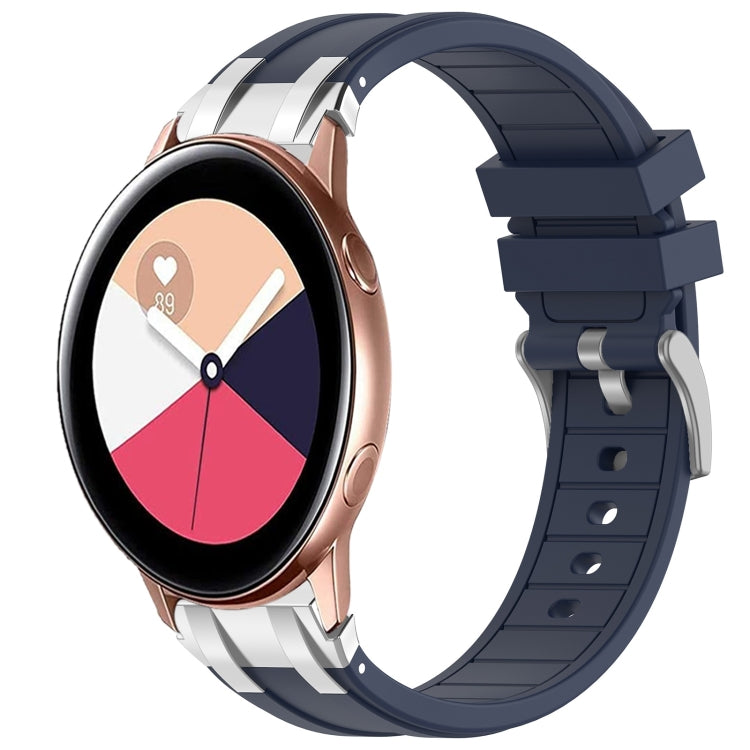 For Samsung Galaxy Watch Active 20mm Quick Release Silver Buckle Royal Silicone Watch Band(Navy Blue) - free shipping - PMC TechLife - Order now!
