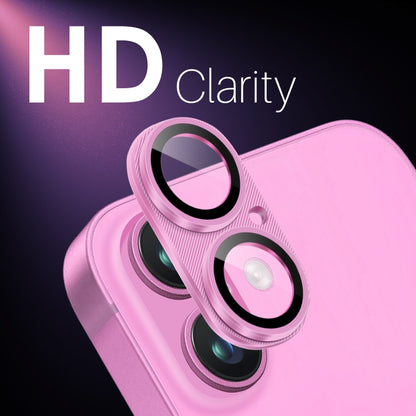 For iPhone 16 / 16 Plus NORTHJO CD Vein Camera Lens Protector Tempered Glass Rear Lens Film(Rose) - iPhone 16 Tempered Glass by NORTHJO | Online Shopping South Africa | PMC Jewellery | Buy Now Pay Later Mobicred