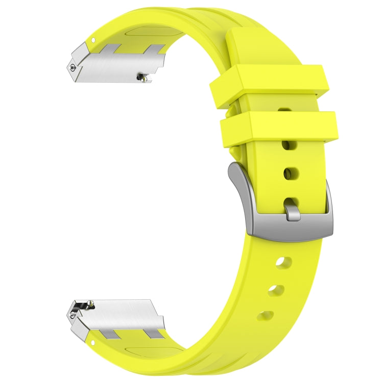For Amazfit Active 20mm Quick Release Silver Buckle Royal Silicone Watch Band(Vital Yellow) - free shipping - PMC TechLife - Order now!