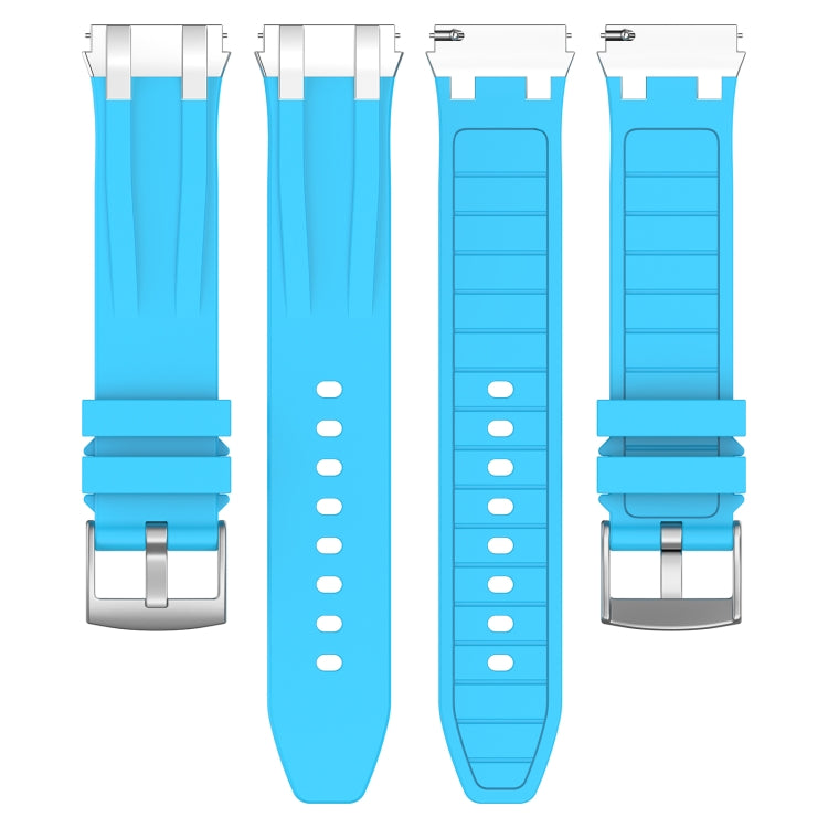 For Amazfit Active 20mm Quick Release Silver Buckle Royal Silicone Watch Band(Sky Blue) - free shipping - PMC TechLife - Order now!