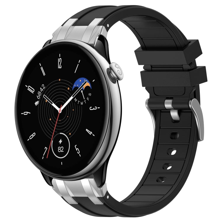 For Amazfit GTR Mini 20mm Quick Release Silver Buckle Royal Silicone Watch Band(Black) - free shipping - PMC TechLife - Order now!