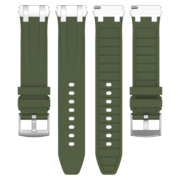 For Amazfit Bip3 20mm Quick Release Silver Buckle Royal Silicone Watch Band(Olive Green) - free shipping - PMC TechLife - Order now!
