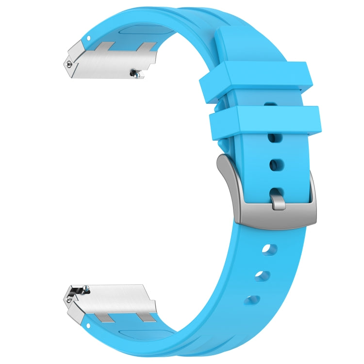 For Amazfit Bip3 20mm Quick Release Silver Buckle Royal Silicone Watch Band(Sky Blue) - free shipping - PMC TechLife - Order now!