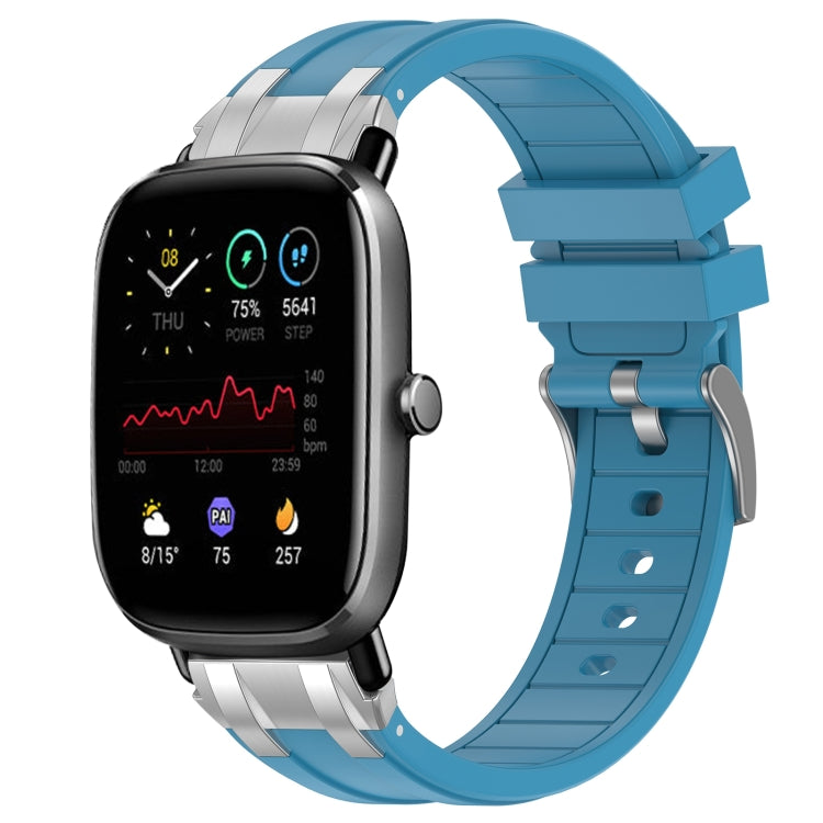 For Amazfit GTS 2 Mini 20mm Quick Release Silver Buckle Royal Silicone Watch Band(Sea Blue) - free shipping - PMC TechLife - Order now!