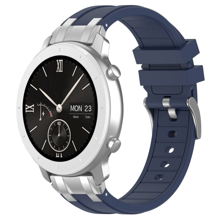 For Amazfit Pop 20mm Quick Release Silver Buckle Royal Silicone Watch Band(Navy Blue) - free shipping - PMC TechLife - Order now!
