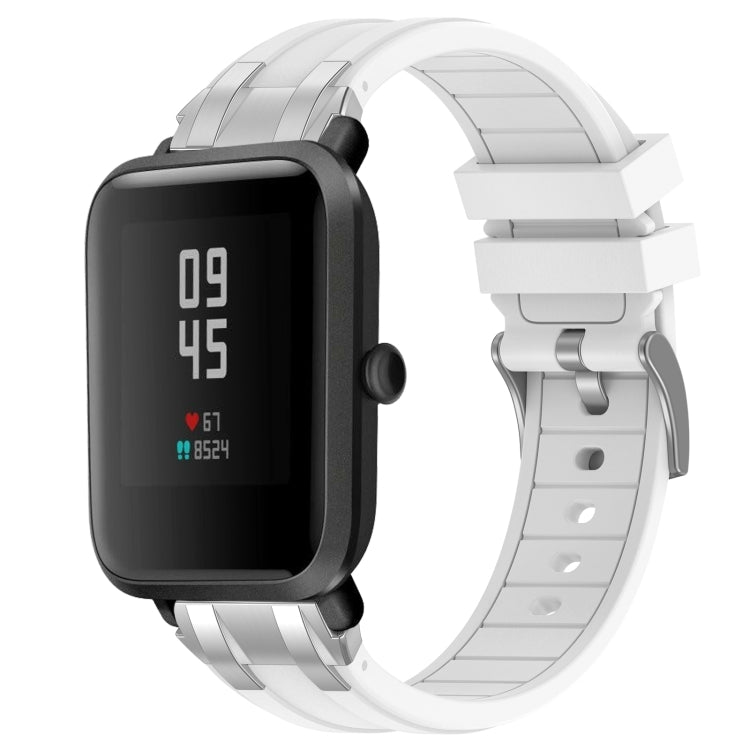 For Amazfit Bip S 20mm Quick Release Silver Buckle Royal Silicone Watch Band(White) - free shipping - PMC TechLife - Order now!