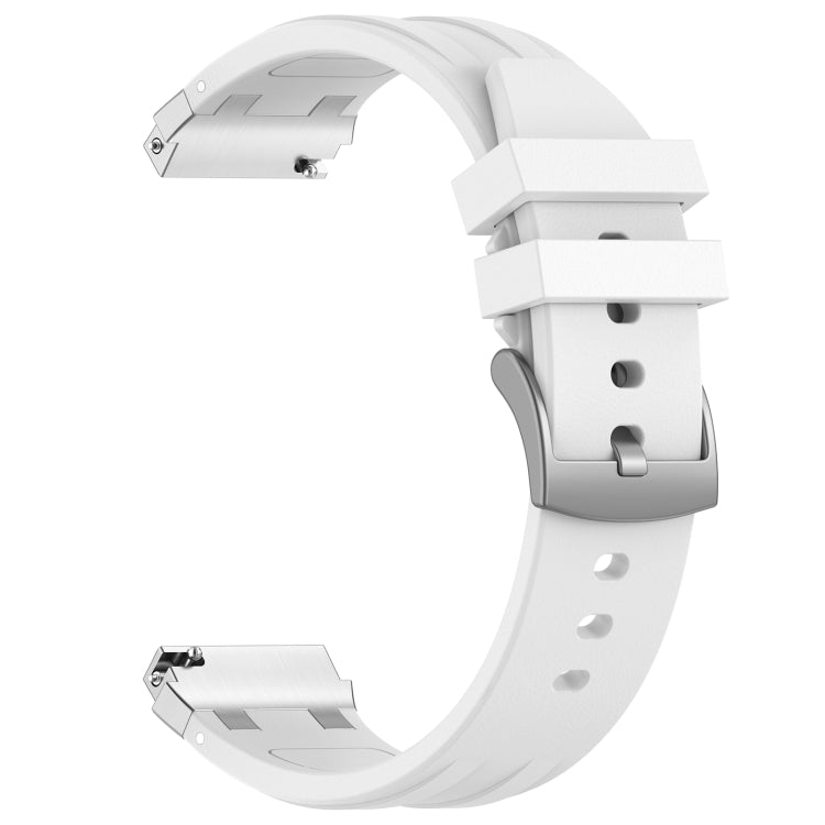 For Amazfit Bip S 20mm Quick Release Silver Buckle Royal Silicone Watch Band(White) - free shipping - PMC TechLife - Order now!