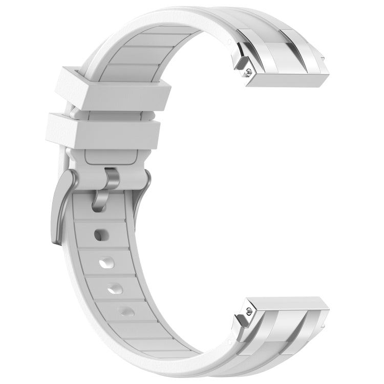 For Amazfit Bip S 20mm Quick Release Silver Buckle Royal Silicone Watch Band(White) - free shipping - PMC TechLife - Order now!