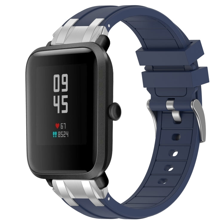 For Amazfit Bip S 20mm Quick Release Silver Buckle Royal Silicone Watch Band(Navy Blue) - free shipping - PMC TechLife - Order now!
