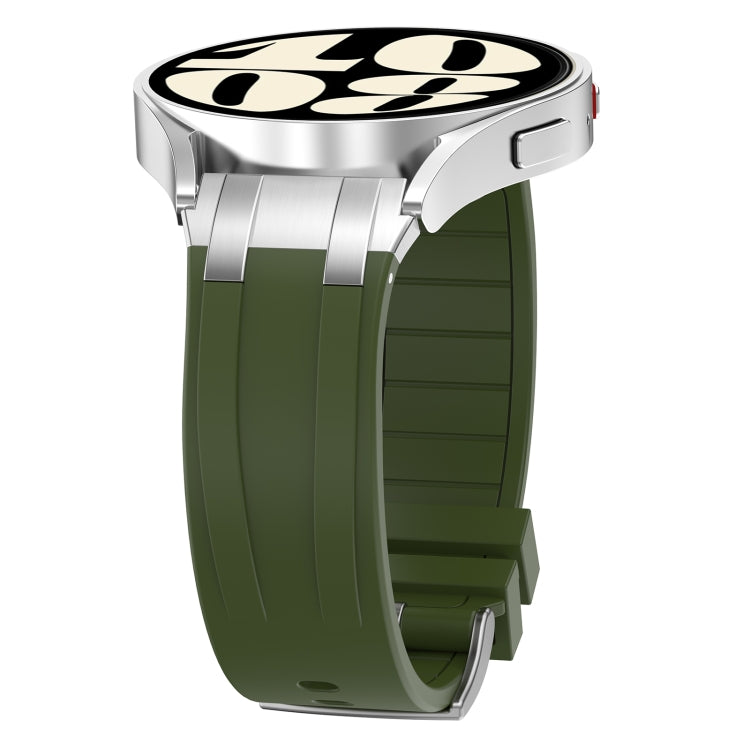 For Amazfit Bip 20mm Quick Release Silver Buckle Royal Silicone Watch Band(Olive Green) - free shipping - PMC TechLife - Order now!