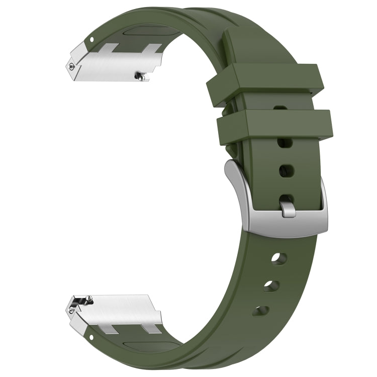 For Amazfit Bip 20mm Quick Release Silver Buckle Royal Silicone Watch Band(Olive Green) - free shipping - PMC TechLife - Order now!