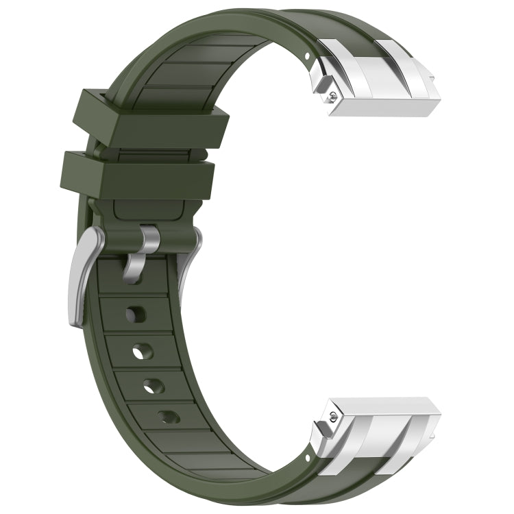 For Amazfit Bip 20mm Quick Release Silver Buckle Royal Silicone Watch Band(Olive Green) - free shipping - PMC TechLife - Order now!