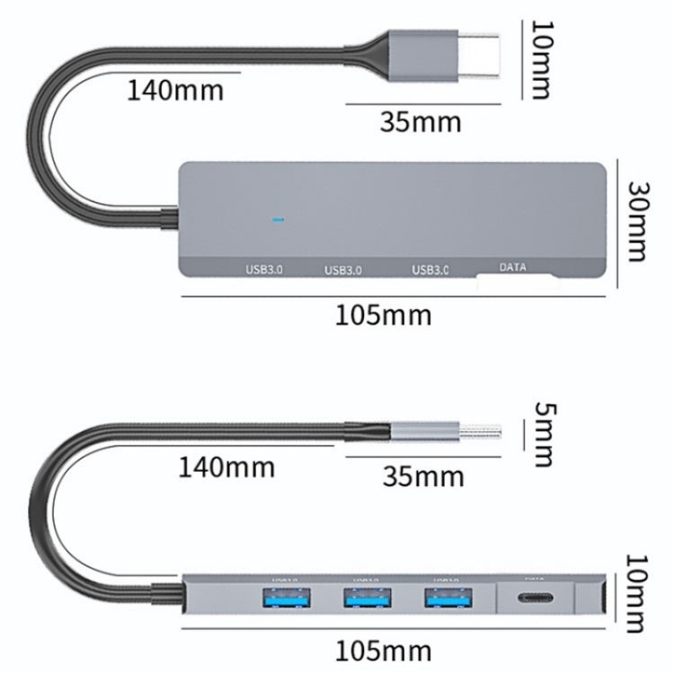 ADS-309C Type-C + 3 x USB 3.0  HUB Docking Station, Type-C Port - USB HUB by PMC Jewellery | Online Shopping South Africa | PMC Jewellery | Buy Now Pay Later Mobicred