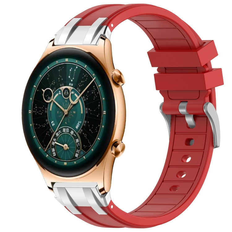 For Honor Watch GS 4 22mm Quick Release Silver Buckle Royal Silicone Watch Band(Red) - free shipping - PMC TechLife - Order now!