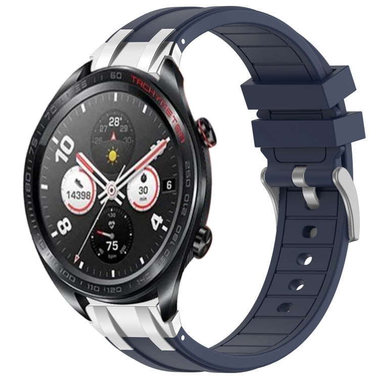 For Honor Magic Watch 22mm Quick Release Silver Buckle Royal Silicone Watch Band(Navy Blue) - free shipping - PMC TechLife - Order now!