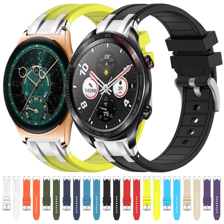 For Honor Magic Watch 22mm Quick Release Silver Buckle Royal Silicone Watch Band(Orange) - free shipping - PMC TechLife - Order now!