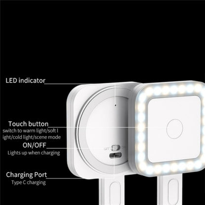 V18 Portable Skin Beauty Live Streaming LED Fill Light Magnetic Phone Selfie Lamp(White) - Selfie Light by PMC Jewellery | Online Shopping South Africa | PMC Jewellery | Buy Now Pay Later Mobicred