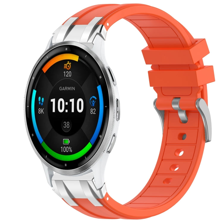 For Garmin Venu 3 22mm Quick Release Silver Buckle Royal Silicone Watch Band(Orange) - free shipping - PMC TechLife - Order now!