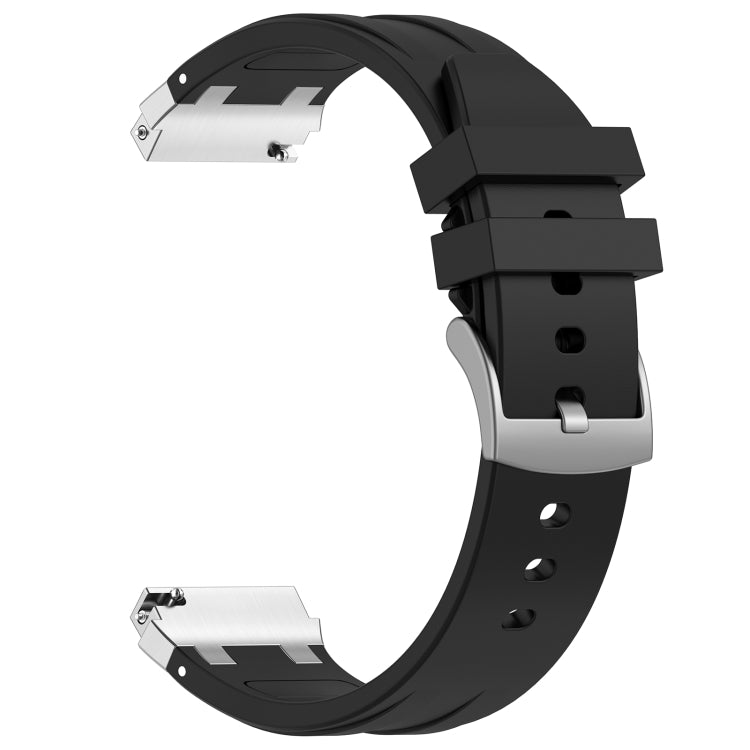 For Garmin Venu 3 22mm Quick Release Silver Buckle Royal Silicone Watch Band(Black) - free shipping - PMC TechLife - Order now!